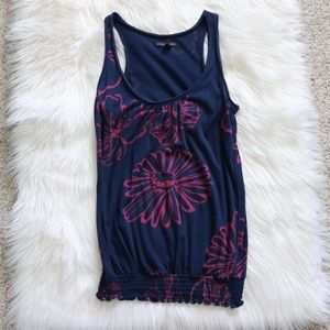 AE Navy w/ Magenta Floral Design Tank Top